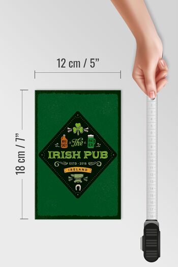 Panneau en bois indiquant Irlande Irish Pub Whisky Beer 12x18 cm 4