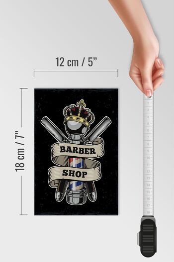 Panneau en bois indiquant Barbershop Coiffeur Salon Décoration de cheveux 12x18 cm 4