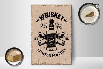 Panneau en bois disant Whisky 25 ans Edition Limitée 12x18 cm 2