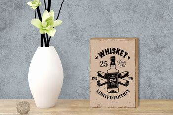 Panneau en bois disant Whisky 25 ans Edition Limitée 12x18 cm 3