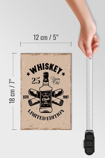 Panneau en bois disant Whisky 25 ans Edition Limitée 12x18 cm 4