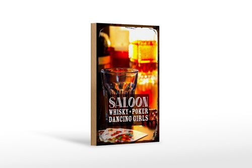 Holzschild Spruch Saloon Whisky Poker Zigarre Girls 12x18 cm