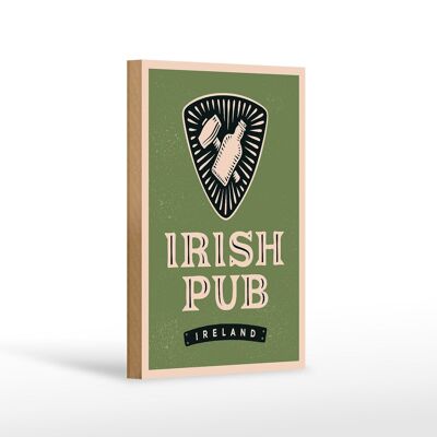 Panneau en bois disant Irlande Pub irlandais 12x18 cm cadeau