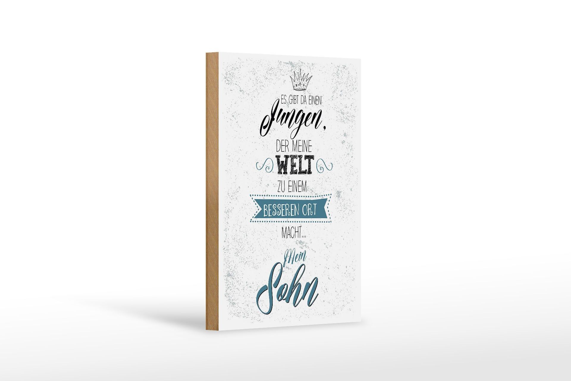 Cartello in legno con scritta "Figliolo, il mio mondo sta migliorando" decorazione 12x18 cm