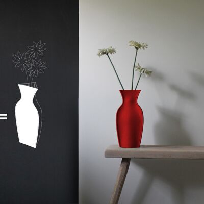 Felt vase eMMA L red