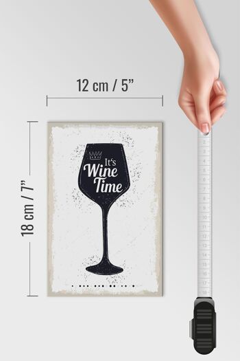 Panneau en bois disant Wine It's Wine Time 12x18 cm décoration 4
