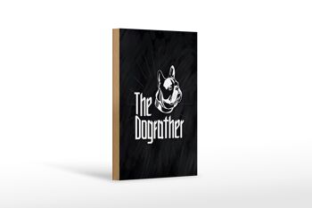 Panneau en bois animaux chien Dog The Dogfather 12x18 cm cadeau 1