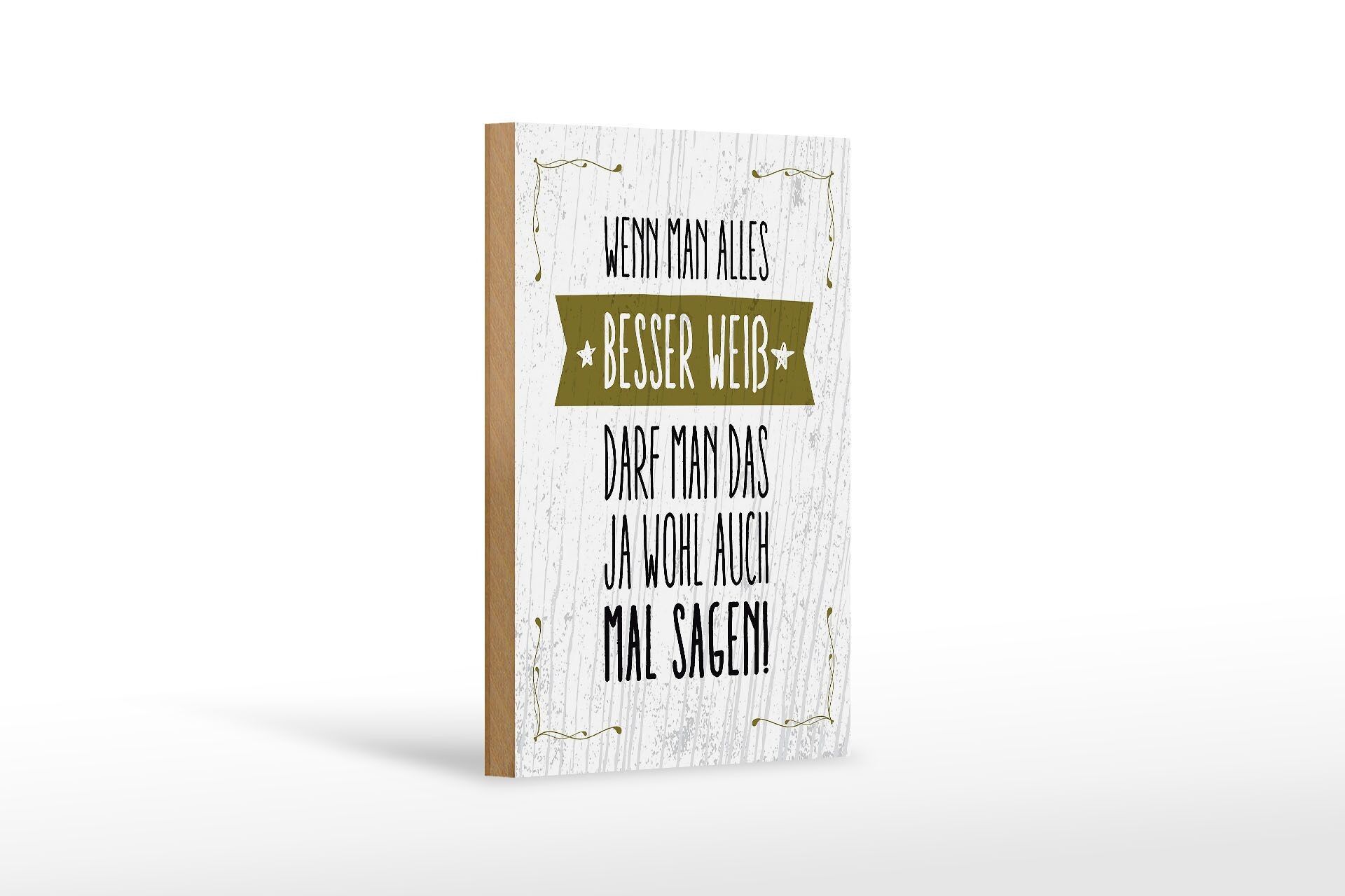 Cartello in legno con scritta Se sai tutto meglio dire 12x18 cm