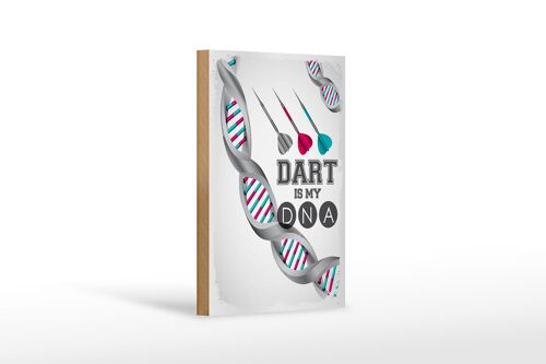 Holzschild Spruch Sportart Dart is my DNA 12x18 cm Geschenk