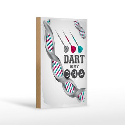 Holzschild Spruch Sportart Dart is my DNA 12x18 cm Geschenk