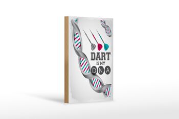 Panneau en bois disant sport Dart is my DNA 12x18 cm cadeau 1