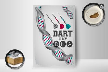 Panneau en bois disant sport Dart is my DNA 12x18 cm cadeau 2