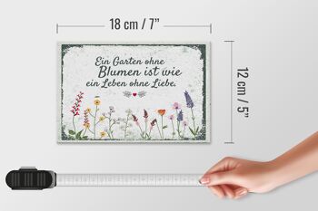 Panneau en bois disant Jardin sans fleurs Vie sans amour 18x12 cm 4