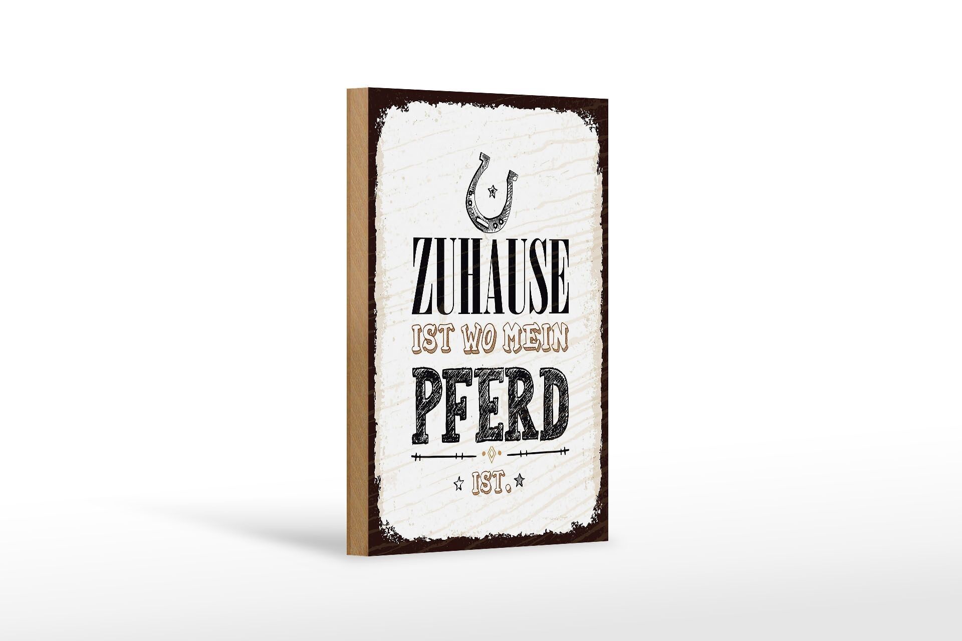 Cartello in legno con scritta "Casa è dove il mio cavallo" è decorazione 12x18 cm