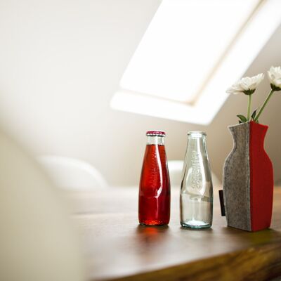 Set de vases en feutre eMMA S rouge