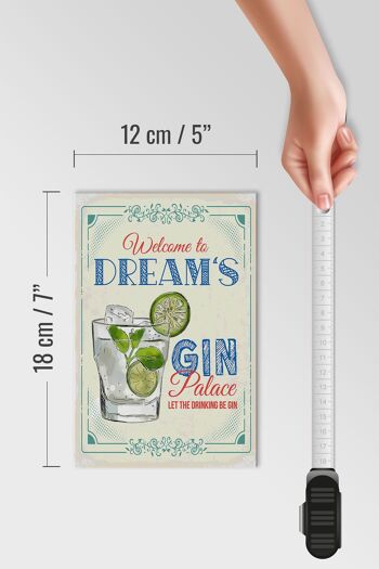 Panneau en bois disant Bienvenue au Dream's Gin Palace 12x18 cm 4