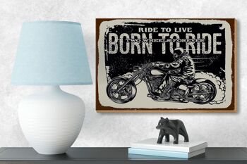 Panneau en bois disant Ride to live Born to ride 18x12 cm décoration 3