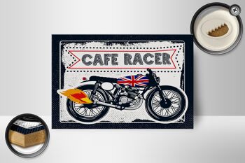 Panneau en bois Moto Café Racer Moto UK 18x12 cm décoration 2