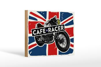 Panneau en bois Moto Café Racer Moto Royaume-Uni 18x12 cm Cadeau 1