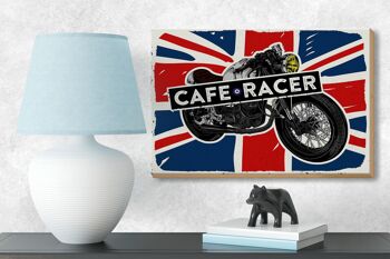 Panneau en bois Moto Café Racer Moto Royaume-Uni 18x12 cm Cadeau 3