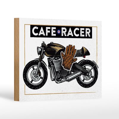 Holzschild Motorcycle Cafe Racer Motorrad 18x12 cm Geschenk