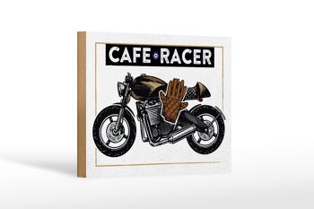 Panneau en bois Moto Café Racer Moto 18x12 cm Cadeau 1
