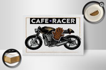 Panneau en bois Moto Café Racer Moto 18x12 cm Cadeau 2