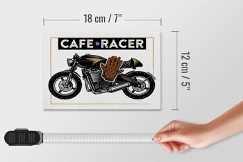 Panneau en bois Moto Café Racer Moto 18x12 cm Cadeau 4