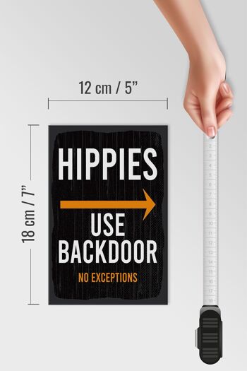 Panneau en bois avis d'entrée hippies utilisent porte dérobée 12x18 cm décoration 4