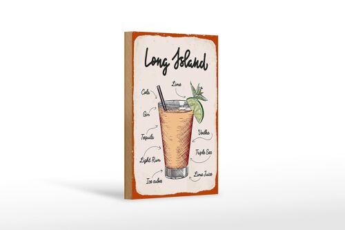 Holzschild Long Island Tequila Vodka 12x18 cm Dekoration