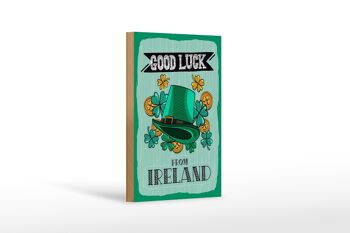 Panneau en bois disant Good Luck From Ireland 12x18 cm cadeau 1
