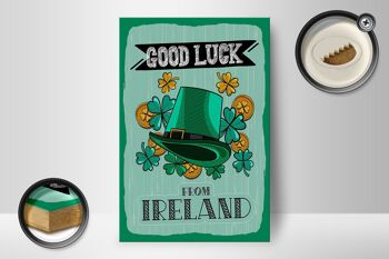 Panneau en bois disant Good Luck From Ireland 12x18 cm cadeau 2