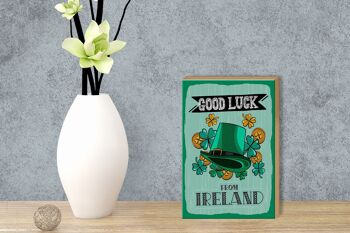Panneau en bois disant Good Luck From Ireland 12x18 cm cadeau 3