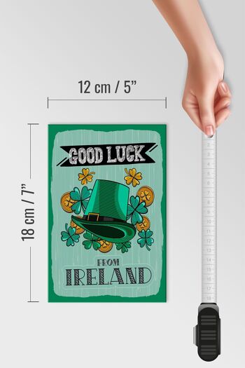 Panneau en bois disant Good Luck From Ireland 12x18 cm cadeau 4