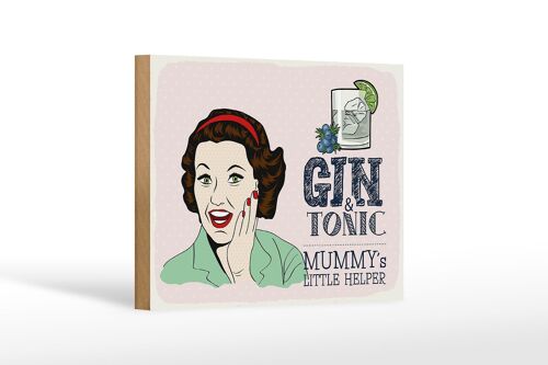 Holzschild Spruch lustig Gin Tonic Mummy´s Helper 18x12 cm