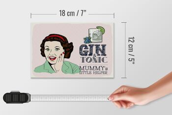 Panneau en bois disant drôle Gin Tonic Mummy's Helper 18x12 cm 4