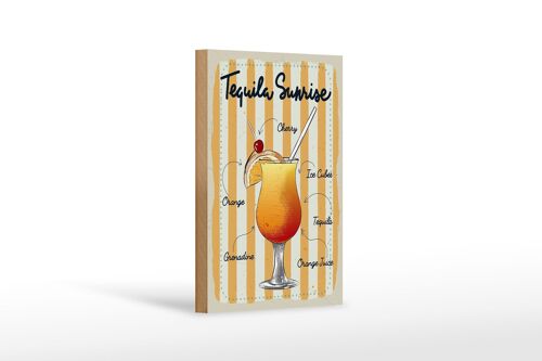 Holzschild Tequila Sunrise Cherry Orange 12x18 cm