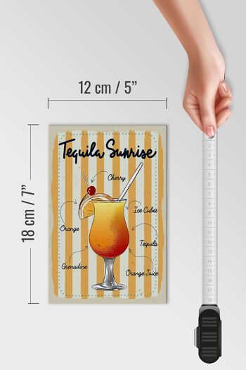 Panneau en bois Tequila Sunrise Cerise Orange 12x18 cm 4