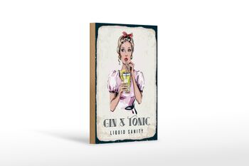 Panneau en bois Gin & Tonic Liquid Sanity 12x18 cm décoration 1