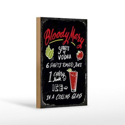 Holzschild Rezept Bloody Mary Cocktail 12x18cm Dekoration