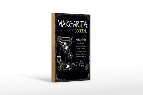 Holzschild Rezept Margarita Cocktail Recipe 12x18 cm Geschenk