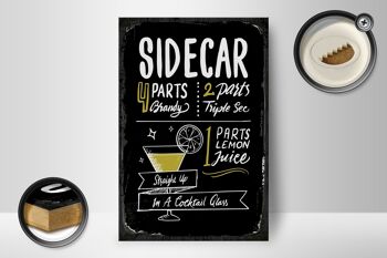 Panneau en bois recette Sidecar Cocktail Recipe 12x18 cm cadeau 2