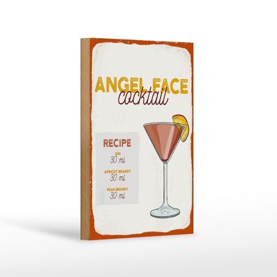 Holzschild Rezept Angel Face Cocktail Recipe 12x18 cm Dekoration