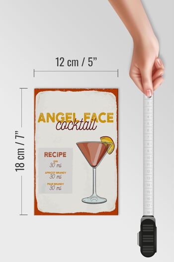 Panneau en bois recette Angel Face Cocktail Recipe 12x18 cm décoration 4