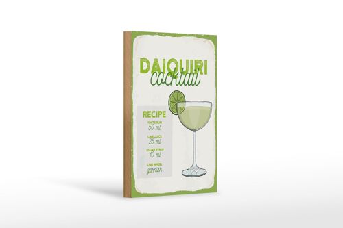 Holzschild Rezept Daiquiri Cocktail Recipe 12x18 cm Geschenk