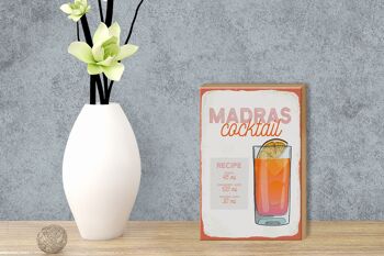 Panneau en bois recette Madras Cocktail Recipe Vodka 12x18 cm décoration 3