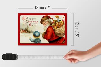 Panneau en bois Père Noël Père Noël Noël 18x12 cm décoration 4