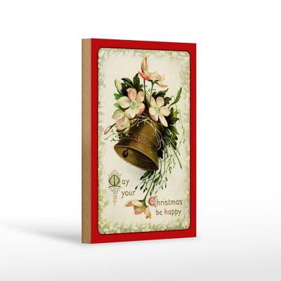Cartel de madera Navidad Papá Noel época de invierno 12x18 cm decoración