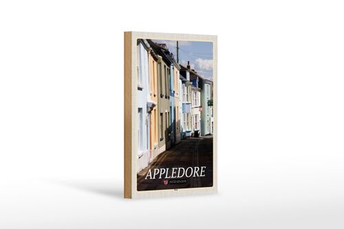 Holzschild Städte England Appledore Town Street 12x18 cm Dekoration