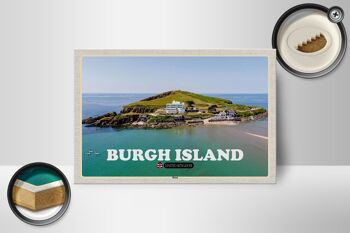 Panneau en bois villes Burgh Island Royaume-Uni 18x12 cm décoration 2
